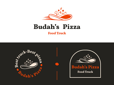 Budah's Pizza Logo - Daily Logo #44 adobe illustrator branding dailylogochallenge design flat food food and drink logo logo design pizza logo pizzeria restaurant truck