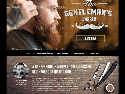 Hoyt's Barbershop barber barbershop responsive retro scroll