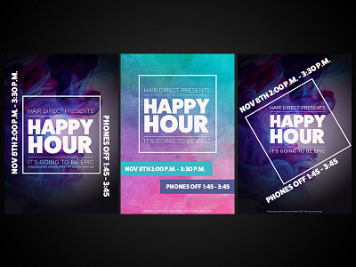 HappyHour colorful email invite large text