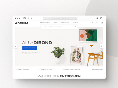 Adrium Landing page acrylic glass adrium art canvas custom made dashbaord design e commerce gallery graphic design illustration landing page logo photo book ui web design web desin web ui webdesign website