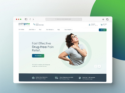 Pain Gone Landing page analgesics care dashbaord design health care heath illustration logo medicine narcotics pain relief painkillers ui web design web desin web ui webdesign website wellness