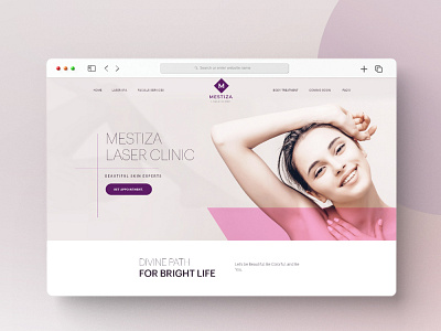 Mestiza Laser Clinic Landing Page beauty product dashbaord design hair removal illustration landing page laser laser hair removal laser treatment logo skin care ui web design web desin web ui webdesign website