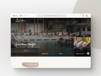 Sant Anna Landing Page beach pool cruise design illustration landing page logo lush cabana music events private island private rooms bath restaurant bar submerged suite sunbeds ui valet parking web design web desin web ui webdesign website