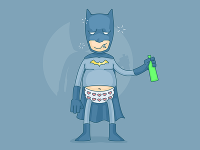 Batman Announces Retirement! arkham batman bruce wayne comics dark knight dc drunk hero illustration marvel vector