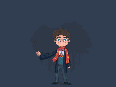 Harry Potter Spell Animation 2d after effects animation character gif harry potter hogwarts illustration loop magic motion vector