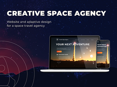 Creative Space Agency adaptive design landing page space travels ui ui ux design ux webdesign