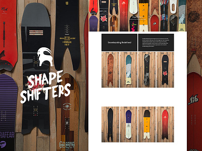 Shape Shifters Collection ecommerce snowboard web design