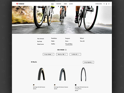 Trek // Product Listing Page Exploration bikes ecommerce plp responsive trek ux