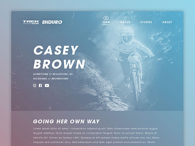 Trek // Enduro Rider Page bikes trek ux web design