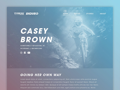 Trek // Enduro Rider Page bikes trek ux web design