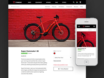 Trek // PDP Exploration 2 bike ecommerce pdp product page trek ui ux web design