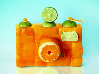Orange Camera camera design citrus food illustration fruit illustration lime object design orange