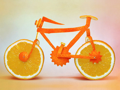 Orange Bike bicycle bike illustration orange organic sculpture