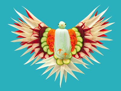 Bird bird food art fresh sculpture vegetables