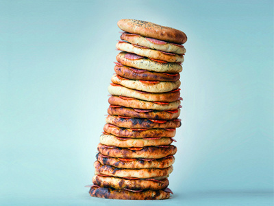 Tower Of Pizza Stock Photo - Download Image Now - Pizza, Stack