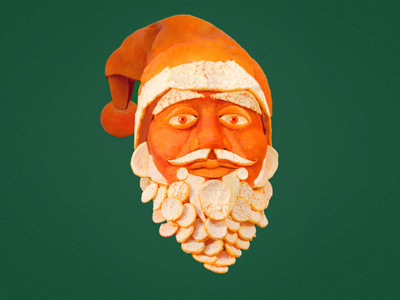 Santa Claus Made From Oranges dan cretu food design food illustration orange santa claus