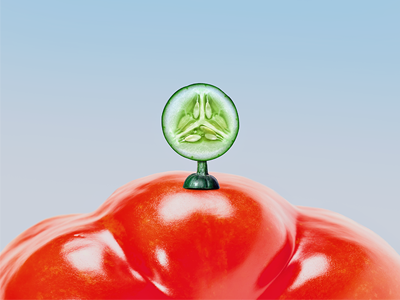 Mercedes Sign car auto cucumber design food illustration. logo mercedes pepper sign vegetables