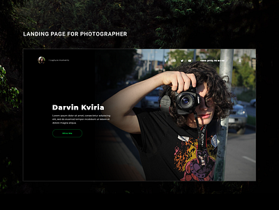 Landing page for photographer adobe design flat photoshop ui ux web website xd