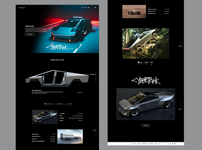 Tesla Cybertruck Site (re-design) car cyber cybertruck futeristic tesla ui ux web website xd