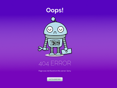 Sad Robot Error app design illustration minimal web