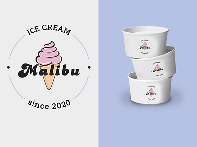 Logo and sticker for Ice Cream company branding design logo typography ui ux
