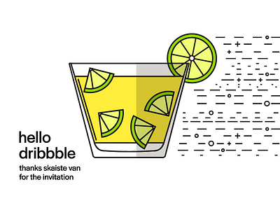 Hello Dribbble caipirinha cocktail debut hello dribble vector