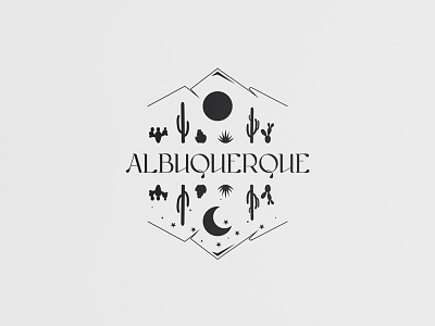 Albuquerque albuquerque badge cactus emblem hipster logo label mexico old style retro insignias vintage vintage logo
