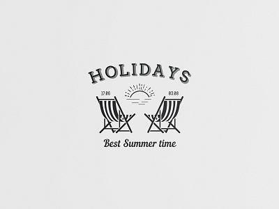 Holidays badge chaise longue emblem hipster logo holidays old style retro insignias sea summer vintage logo