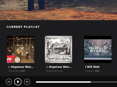Playlist Concept concept flat fullscreen menu music playlist video