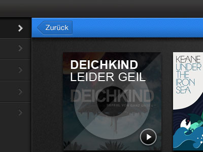 radiozeug UI app blue cloud cover dashboard music radio teal ui web wood