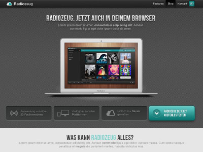 Radiozeug Landing Page app bojan cloud radio radiozeug ui webapp website wilytsch