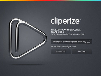 Cliperize Splash Screen app browser cliperize music screen splash ui ux video web