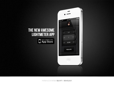 Awesome Lightmeter App Landing Page 4s app dark iphone landing page lightmeter