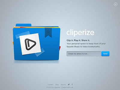 Cliperize App Landing Page app cliperize folder landing music page video