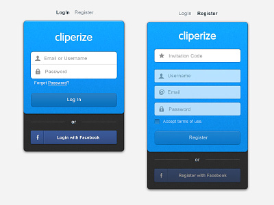 Cliperize Login Page app bookmark cliperize email music subscribtion ui ux video web webapp