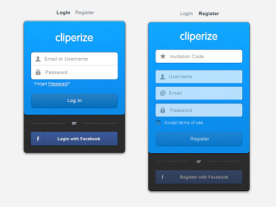 Cliperize Login Page