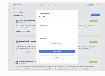 DAO Proposal form blockchain defi design web3