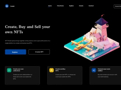 NFT Hero section blockchain defi ui web3