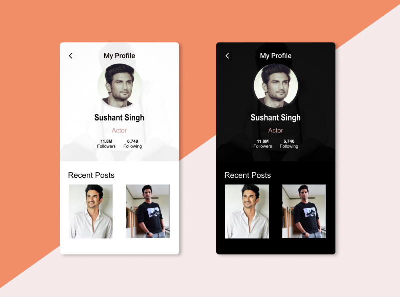 Profile UI by Roshin Roy on Dribbble