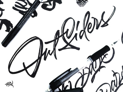 Outsiders sketch brushpen calligraphy clothing lettering signature sport streetwear sweatshirt t shirt type wear