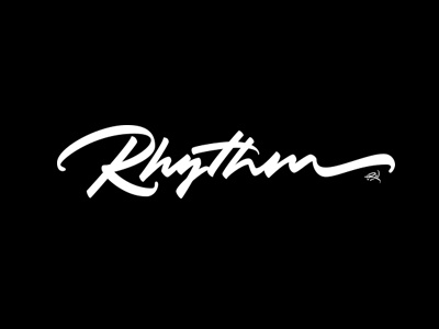 Rhythm brushpen calligraphy clothing label lettering logo rhythm signature sketch streetwear t shirt