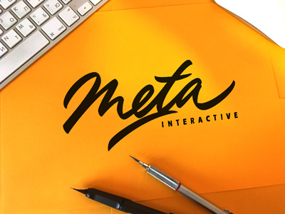 Meta Interactive sketch brushpen calligraphy design interactive lettering logo logotype signature studio type web