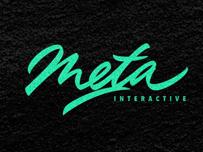 Meta Interactive logotype brushpen calligraphy design interactive lettering logo logotype signature studio type web