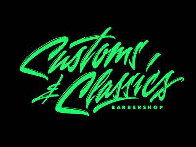 Customs & Classics barber barbershop brushpen calligraphy clothing hiphop lettering logo signature streetwear type