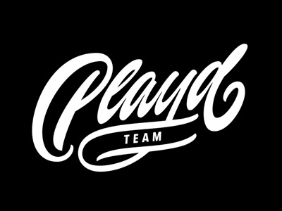 Playd Team brushpen calligraphy clothing designer identity lettering logo logotype motion signature type