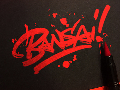 Bansai! bansai brushpen calligraphy clothing japan lettering logo logotype motion signature type