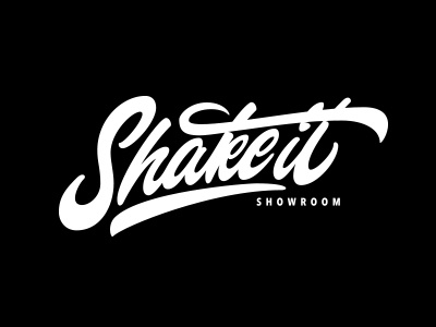 Shake it showroom brushpen calligraphy clothing design lettering lingerie logo name showroom signature type women