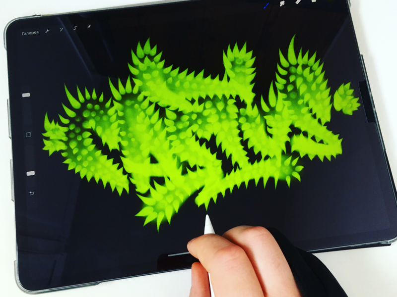 Cactus ipadpro procreate graffiti spray каллиграфия леттеринг type logotype logo lettering calligraphy brushpen