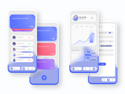 Mobile Banking App adobexd app design bank bank app bank card bank card app bank card app banking app card app card design ui ui ux ui design uidesign uiux ux xd