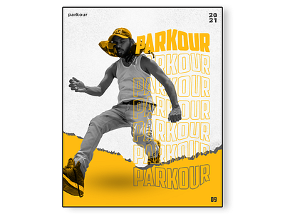 Parkour - Poster Design design graphic graphic design grunge grunge texture grungy minimal minimalism minimalist minimalistic poster poster art poster design type typedesign typeface typogaphy typography yellow